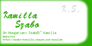 kamilla szabo business card