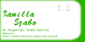 kamilla szabo business card
